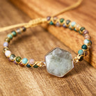 FuAttract Clarity Balance & Energy Vintage India Agate Diamond Shape Woven Bracelet - Indian Agate - image 0
