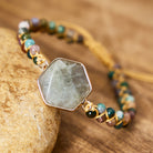 FuAttract Clarity Balance & Energy Vintage India Agate Diamond Shape Woven Bracelet - image 1