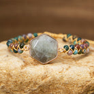 FuAttract Clarity Balance & Energy Vintage India Agate Diamond Shape Woven Bracelet - image 2