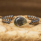 FuAttract Intuition Protection & Balance Natural Labradorite Oval Woven Bracelet - image 2