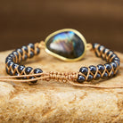 FuAttract Intuition Protection & Balance Natural Labradorite Oval Woven Bracelet - image 3