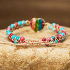 FuAttract Love Harmony & Emotional Balance Natural Rainbow Emperor Stone Heart Bracelet - image 3