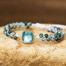 FuAttract Balance Growth & Calm Natural Moss Agate Opal Pendant Bracelet - image 2