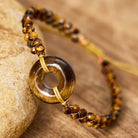 FuAttract Confidence Protection & Courage Tiger Eye Circle Charm Adjustable Bracelet - image 1