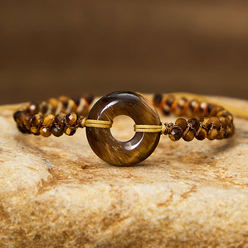 FuAttract Confidence Protection & Courage Tiger Eye Circle Charm Adjustable Bracelet - image 3