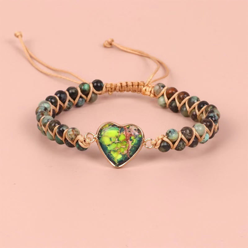 FuAttract Love & Balance Emperor Stone Wishful Heart Bracelet - African Turquoise Heart - image 18