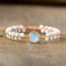 FuAttract Balance Grounding & Protection Natural Opal Amethyst Double Layer Woven Bracelet  - White Turquoise - image 13