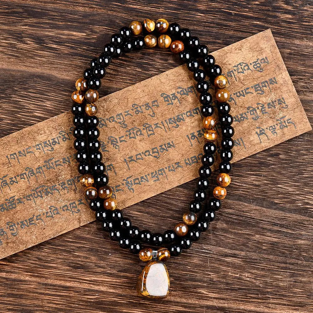 FuAttract Courage Focus Strength & Abundance Black Obsidian Tiger's Eye Necklace - image 4