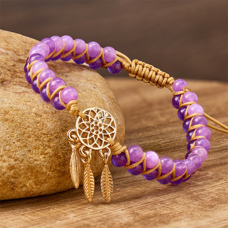 FuAttract Peace Harmony & Calm Natural Amethyst Dreamcatcher Bracelet - Amethyst - image 0