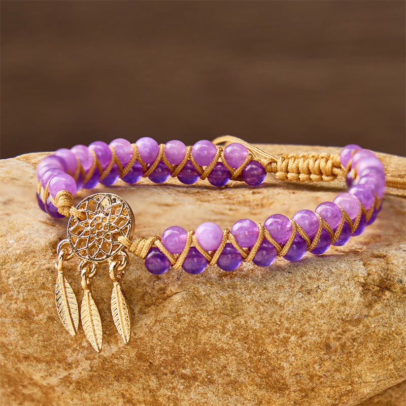 FuAttract Peace Harmony & Calm Natural Amethyst Dreamcatcher Bracelet - image 3