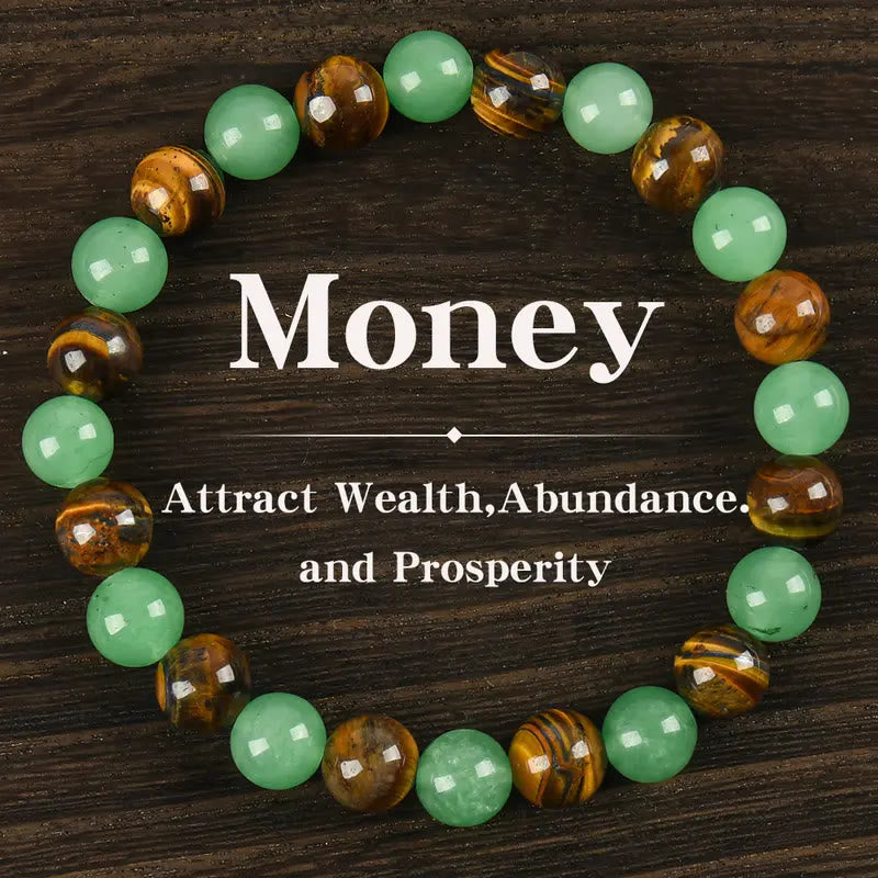 FuAttract Black Obsidian Green Aventurine & Tiger's Eye Necklace – Protection Growth & Courage  - Aventurine Bracelet - image 10