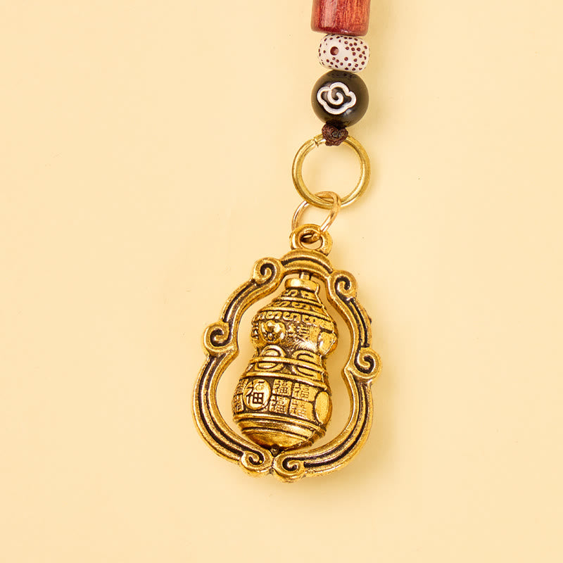 FREE Today: Luck Wealth & Prosperity Brass Fortune Calabash Keychain With Auspicious Cloud Cord - image 1