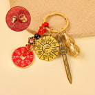 FuAttract Protection & Luck  Brass Chinese Zodiac Calabash Keychain With Bagua Plate and Seven-Star Sword  - Dog - image 0