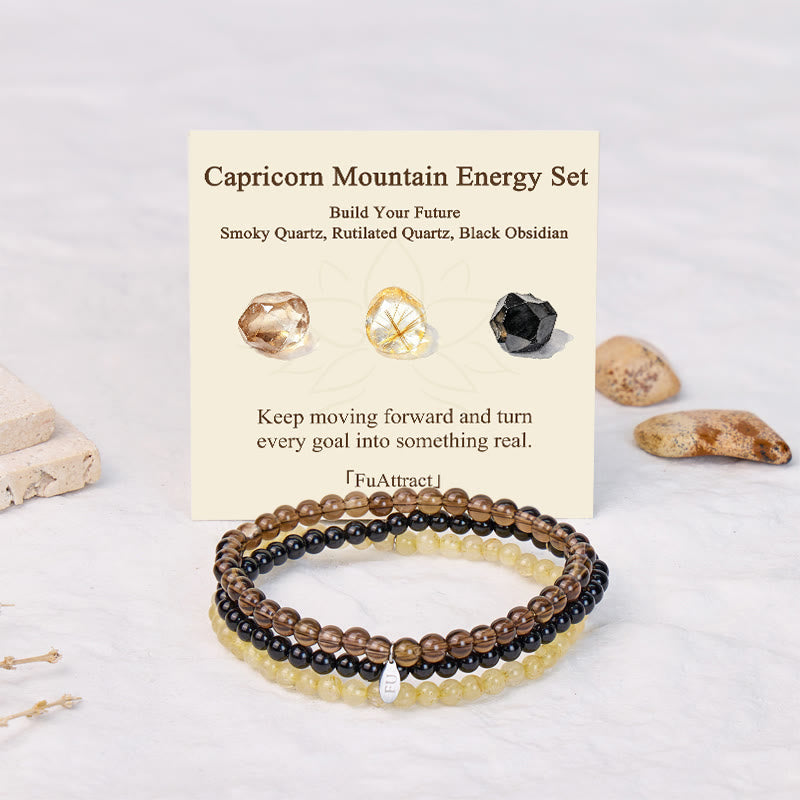 FuAttract Discipline Success & Stability Capricorn Zodiac Triple Layer Bracelet Astrology Jewelry Gift - image 1