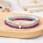 FuAttract Intuition Harmony & Love Pisces Zodiac Three Strand Crystal Jewelry Bracelet - Pisces - image 0