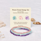 FuAttract Intuition Harmony & Love Pisces Zodiac Three Strand Crystal Jewelry Bracelet - image 1