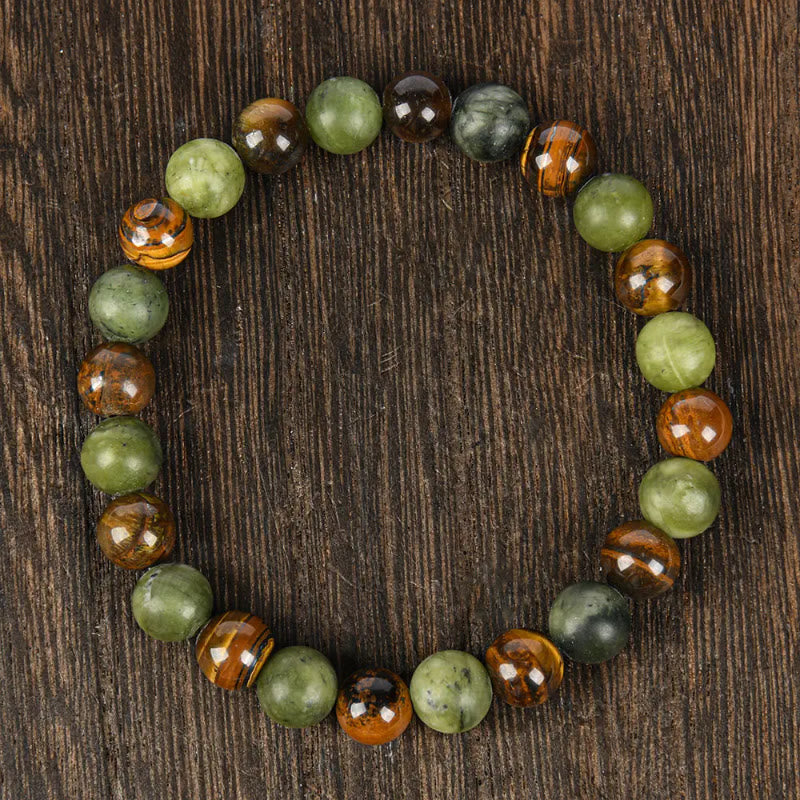 FuAttract Confidence Growth & Wealth Natural Tiger Eye Green Aventurine Bracelet - image 2