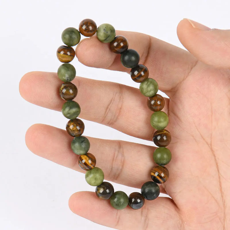 FuAttract Confidence Growth & Wealth Natural Tiger Eye Green Aventurine Bracelet - image 4