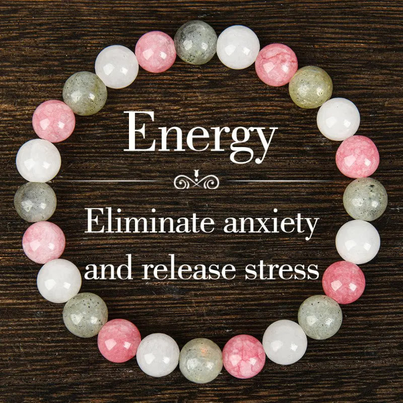 FuAttract Love & Harmony Natural Rose Quartz Colorblock Crystal Beaded Bracelet - Rose Quartz - image 0