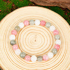 FuAttract Love & Harmony Natural Rose Quartz Colorblock Crystal Beaded Bracelet - image 2