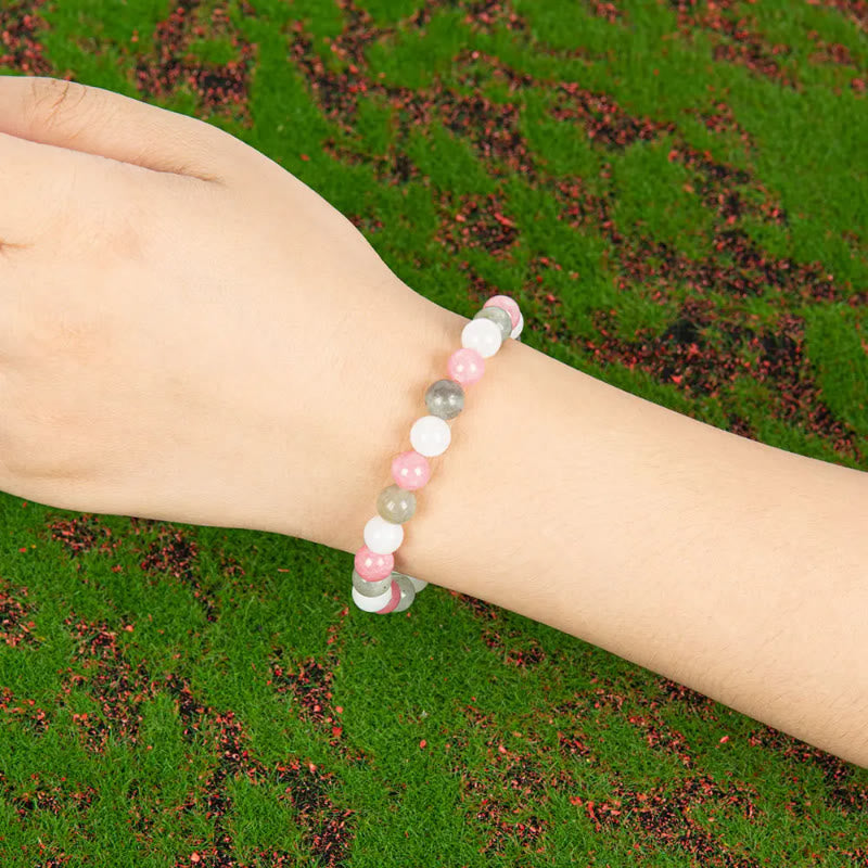 FuAttract Love & Harmony Natural Rose Quartz Colorblock Crystal Beaded Bracelet - image 3