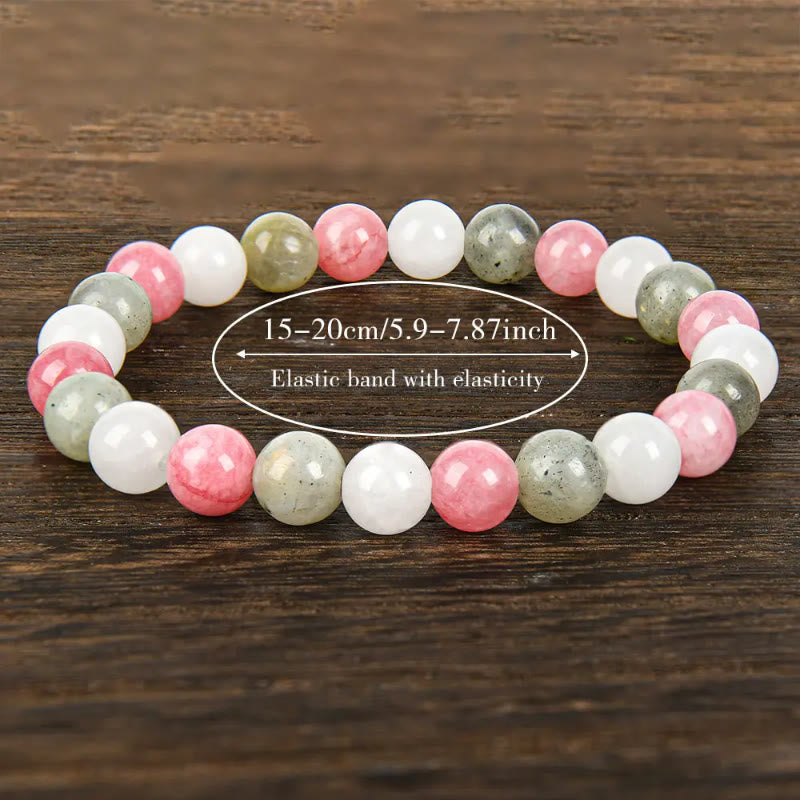 FuAttract Love & Harmony Natural Rose Quartz Colorblock Crystal Beaded Bracelet - image 4