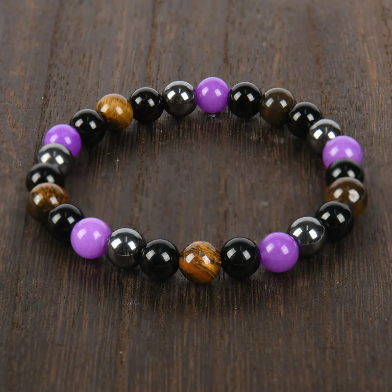 FuAttract Protection Strength & Confidence Tiger Eye Amethyst Healing  Bracelet - image 1