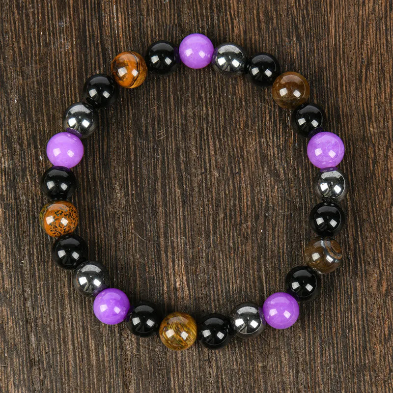 FuAttract Protection Strength & Confidence Tiger Eye Amethyst Healing  Bracelet - image 2