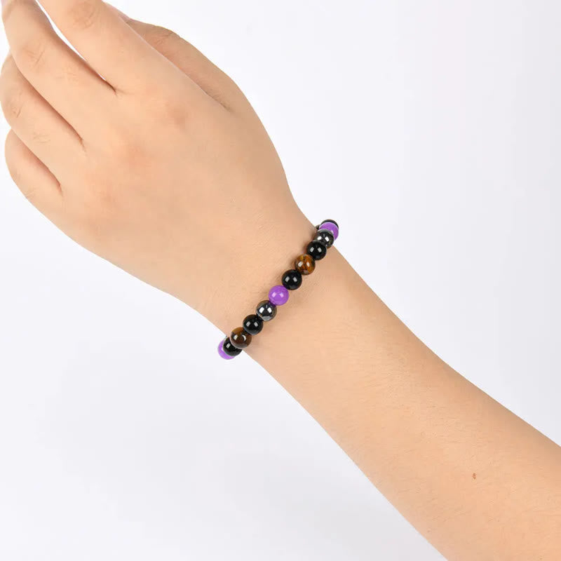 FuAttract Protection Strength & Confidence Tiger Eye Amethyst Healing  Bracelet - image 3