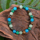 FREE Today: Wealth Protection & Confidence Natural Tiger Eye Malachite Colorblock Beaded Bracelet - image 1