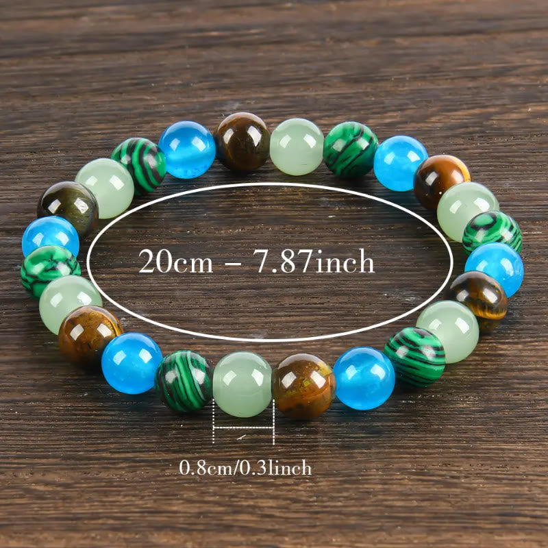 FREE Today: Wealth Protection & Confidence Natural Tiger Eye Malachite Colorblock Beaded Bracelet - image 4
