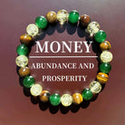 FuAttract Wealth Luck & Confidence Natural Tiger Eye Green Agate Crackle Beaded Bracelet - Green Agate & Tiger's Eye - image 0