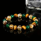 FuAttract Wealth Luck & Confidence Natural Tiger Eye Green Agate Crackle Beaded Bracelet - image 2