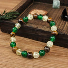 FuAttract Wealth Luck & Confidence Natural Tiger Eye Green Agate Crackle Beaded Bracelet - image 3
