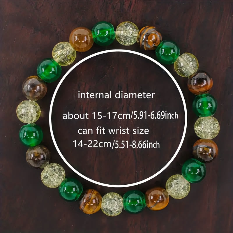 FuAttract Wealth Luck & Confidence Natural Tiger Eye Green Agate Crackle Beaded Bracelet - image 6