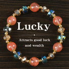 FuAttract Love Luck & Harmony Natural Strawberry Quartz Colorblock Charm Bracelet - Strawberry Quartz - image 0