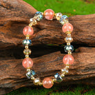 FuAttract Love Luck & Harmony Natural Strawberry Quartz Colorblock Charm Bracelet - image 2