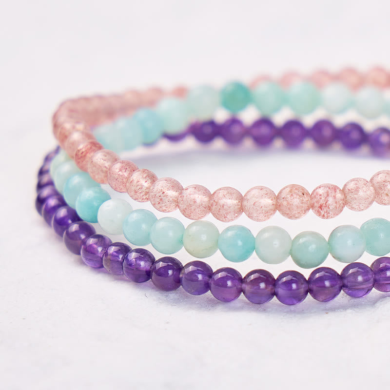 FuAttract Intuition Harmony & Love Pisces Zodiac Three Strand Crystal Jewelry Bracelet - image 3