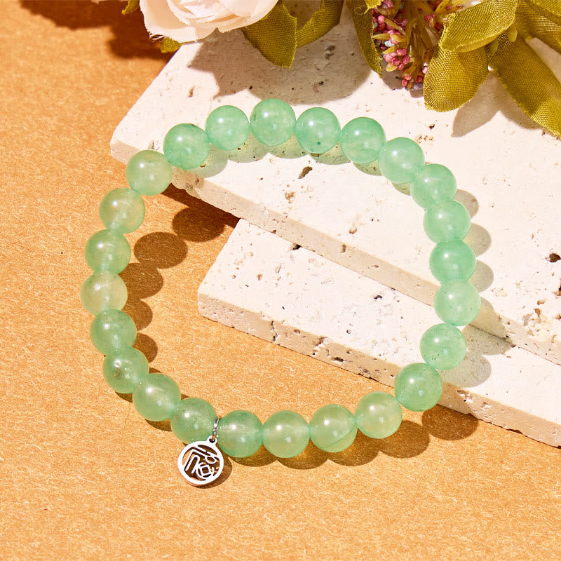 FuAttract Luck Prosperity & Blessing Natural Green Aventurine Bracelet With Fu Charm  - image 3