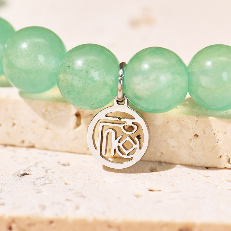 FuAttract Luck Prosperity & Blessing Natural Green Aventurine Bracelet With Fu Charm  - image 5