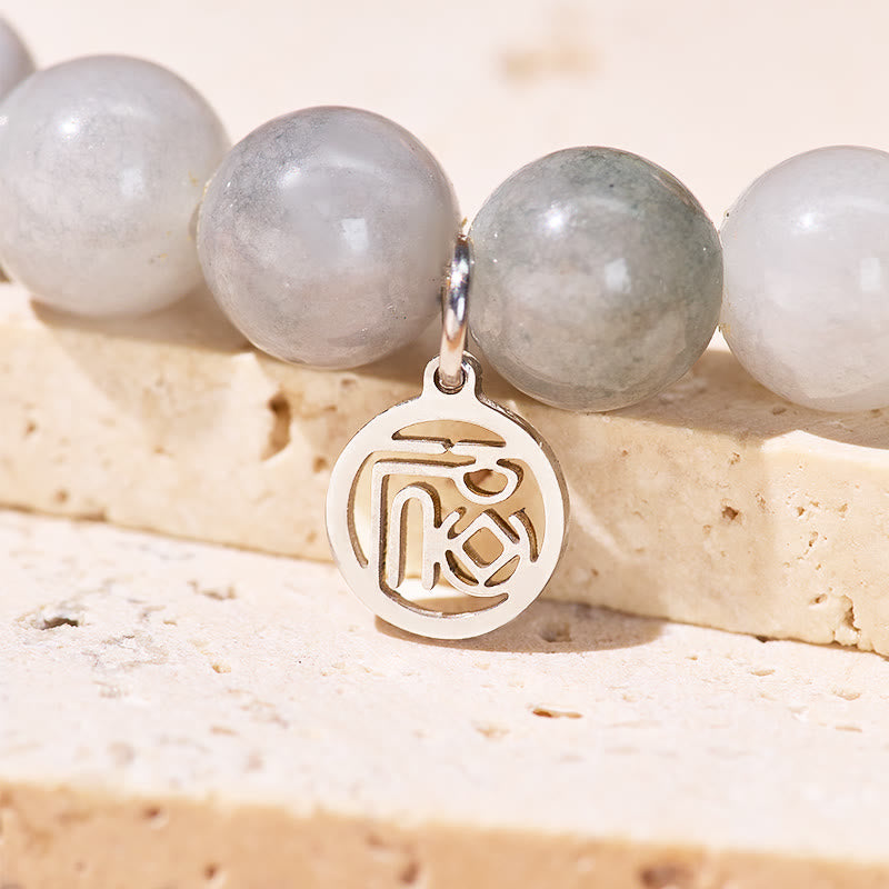 FuAttract Good Fortune & Wealth Natural Jade Fu Character Pendant Bracelet - image 5