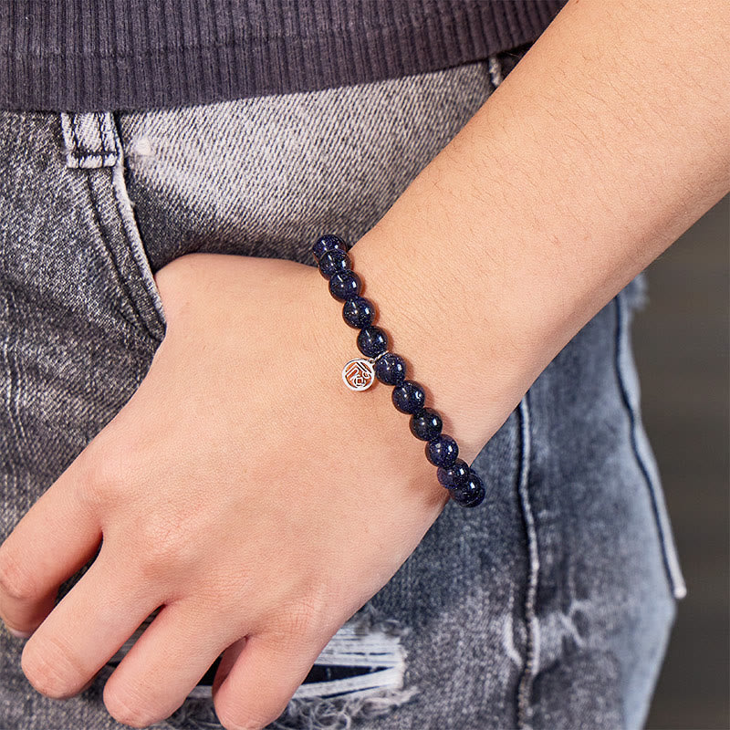 FuAttract Confidence Protection & Prosperity Blue Sandstone Fu Pendant Bracelet - image 4