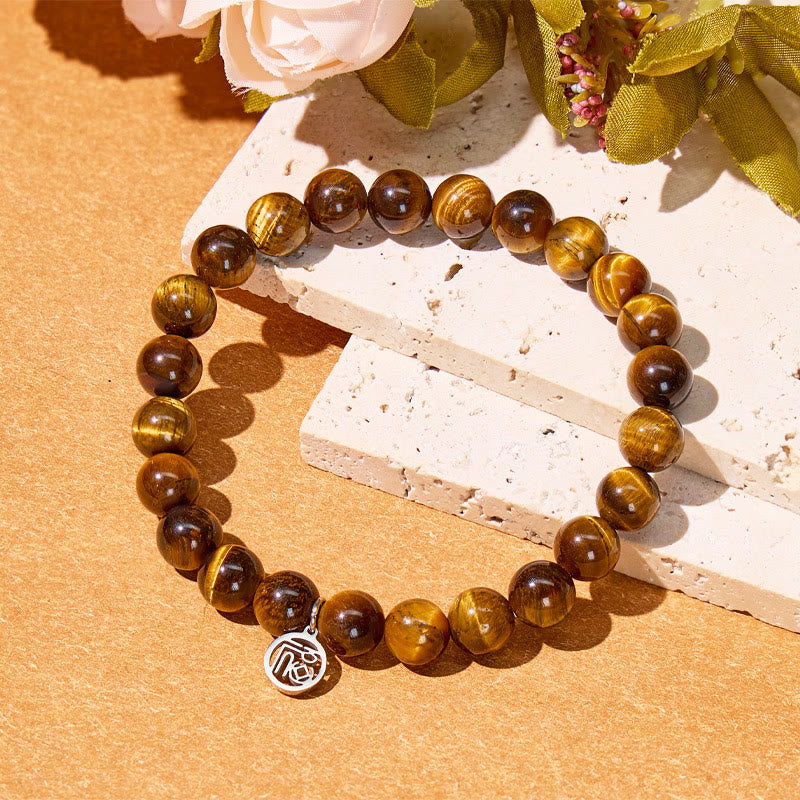 FuAttract Confidence Protection & Prosperity Tiger Eye  Bracelet With Fu Charm - image 3