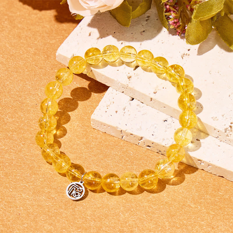 FuAttract Wealth Luck & Prosperity Citrine Fu Pendant Crystal Bracelet - image 3
