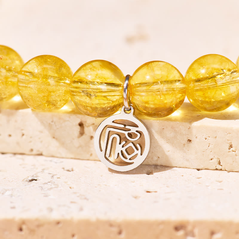 FuAttract Wealth Luck & Prosperity Citrine Fu Pendant Crystal Bracelet - image 5