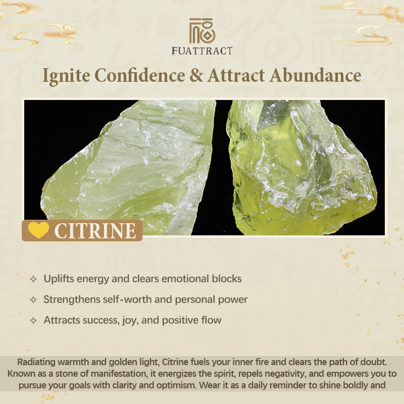 FuAttract Wealth Luck & Prosperity Citrine Fu Pendant Crystal Bracelet - image 8