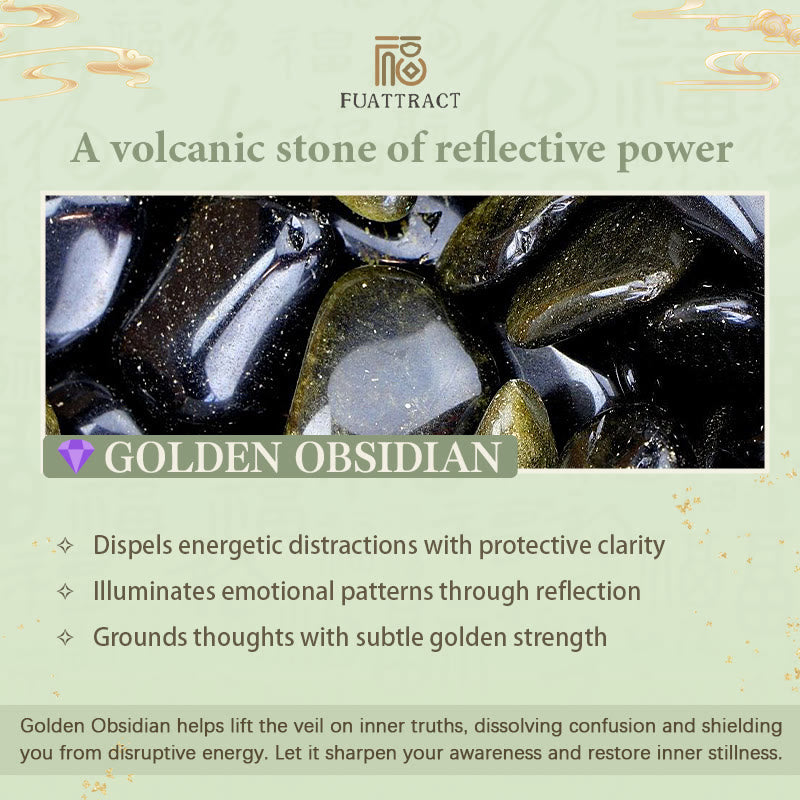 FuAttract Protection Wealth & Prosperity Golden Obsidian Bead Fu Symbol Charm Bracelet - image 8