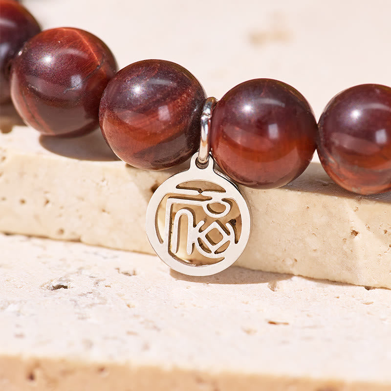 FuAttract Motivation Courage & Good Fortune Red Tiger's Eye Fu Charm Bracelet - image 5
