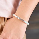 FuAttract Balance Confidence & Harmony Amazonite Stainless Steel Tube Believe Engraved Bracelet - image 2