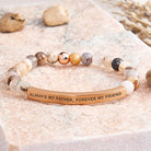 FuAttract Always My Father Forever My Friend Tiger Eye Tube Engraved  Bracelet - Bamboo Leaf Agate - Rose Gold - image 14